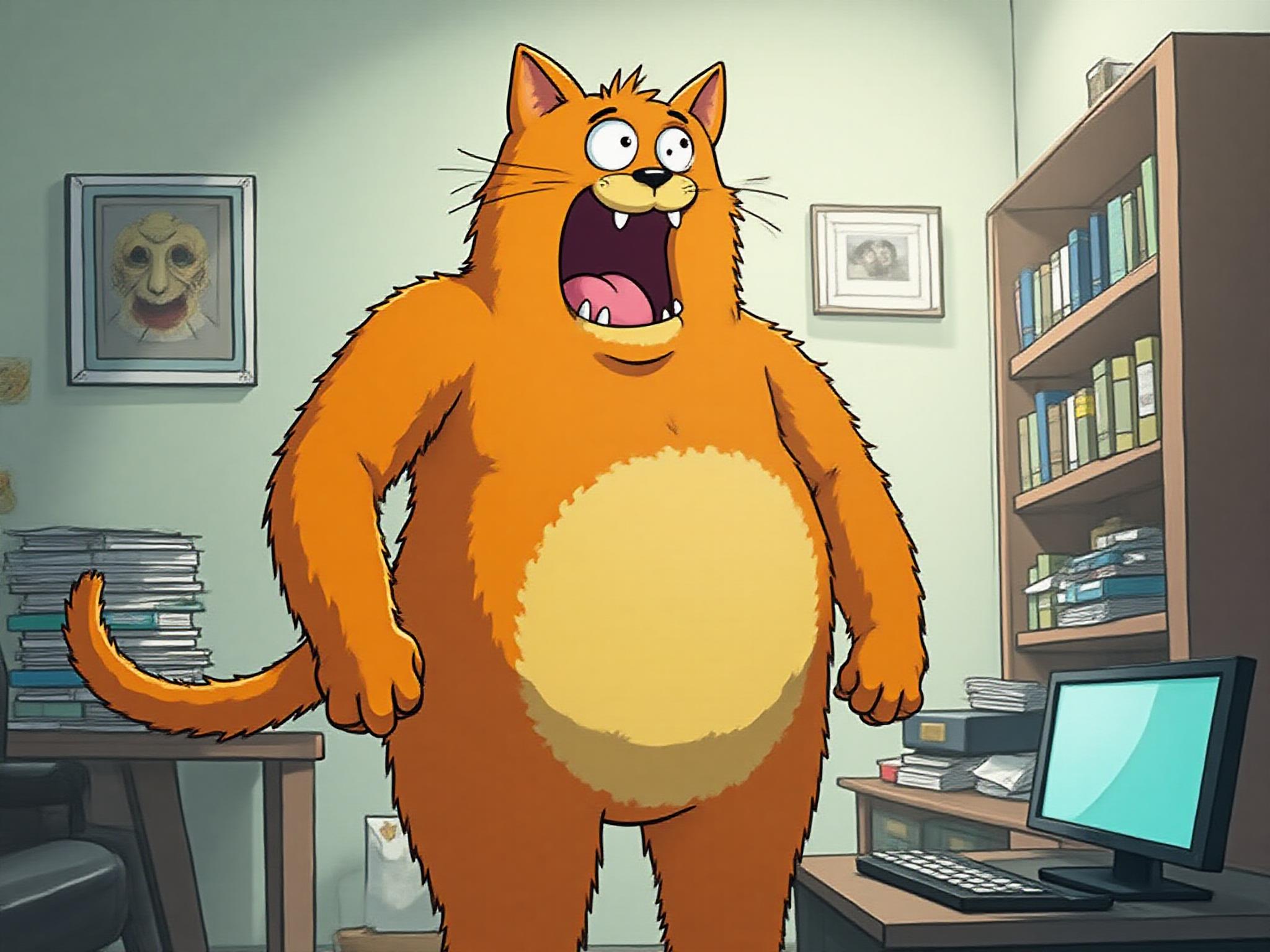 Office Cat Cartoon