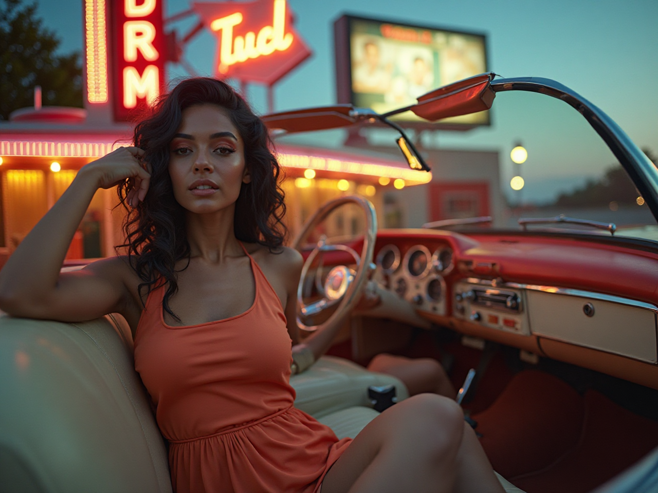 Retro Charm Drive-In Scene