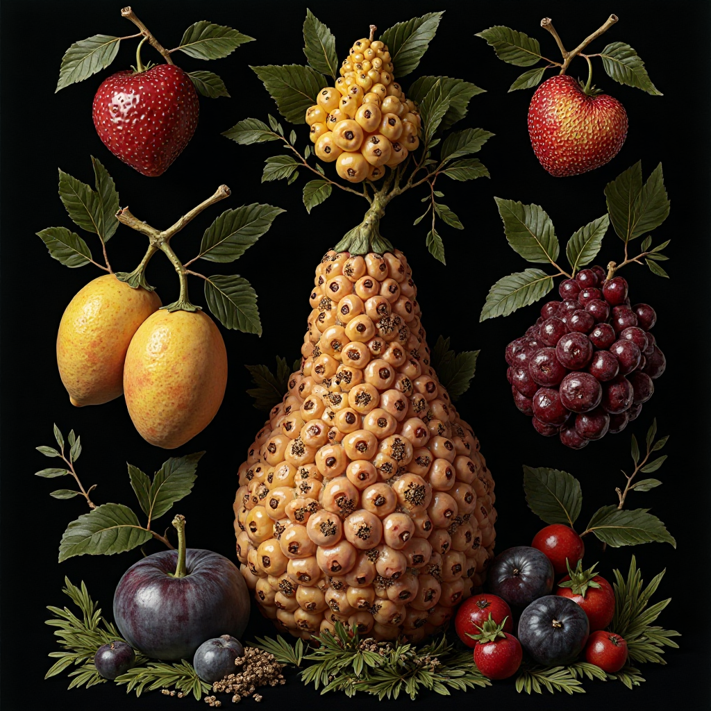 Fruits Art Black Background