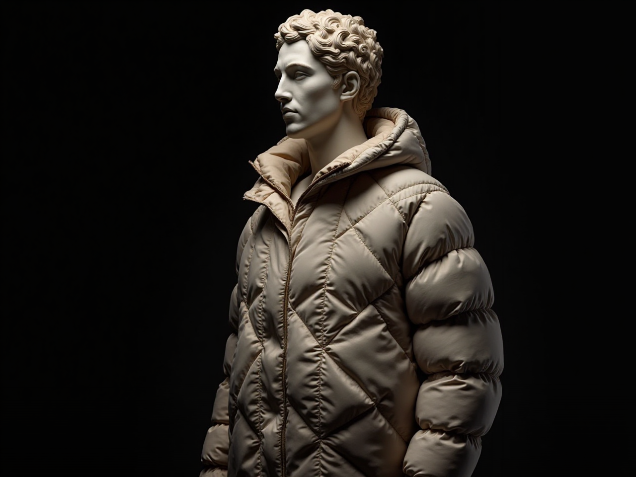 Statue Jacket Black Background