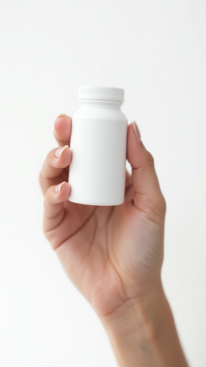 Hand White Pill Can Mockup