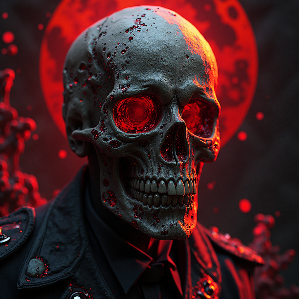 Gothic Art Portrait Skull Champion