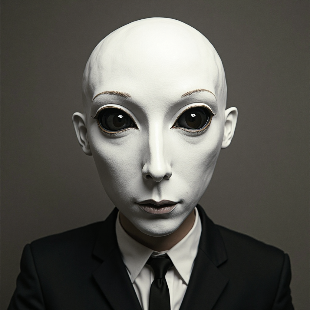 Creepy White Face Magritte