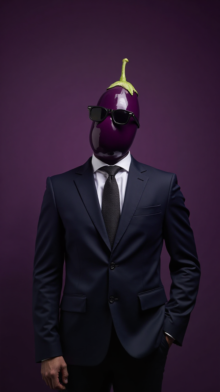 Eggplant Head Businessman