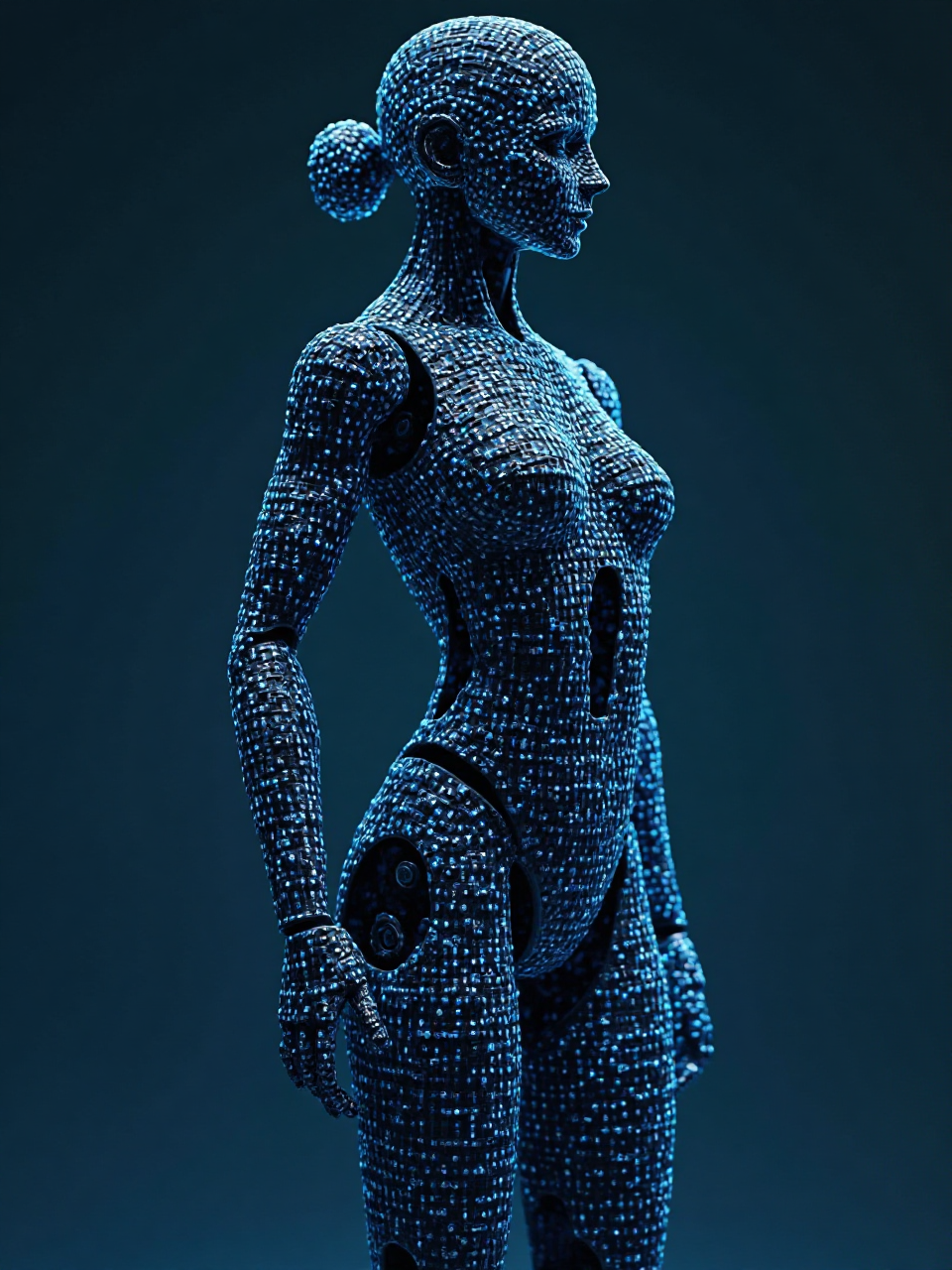 Binary Code Robotic Portrait