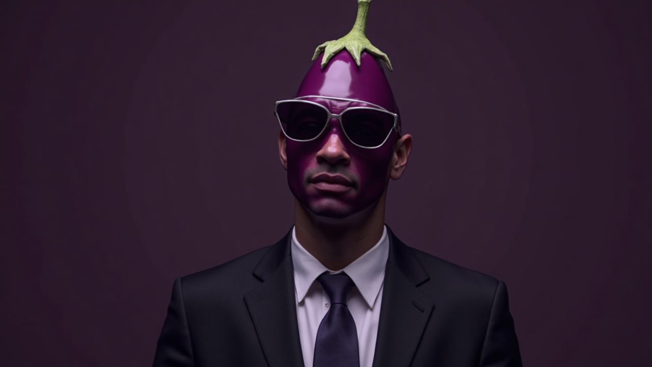 Eggplant Head Man